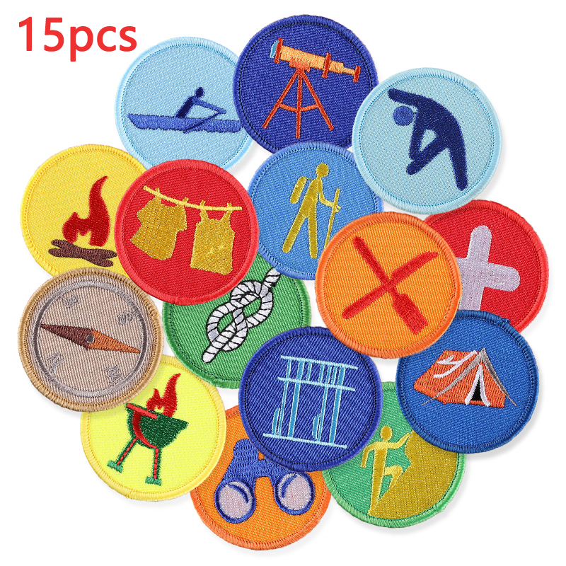 15pcs Lot Outdoor Badges Iron  - Furoshiki Wrap Cloth recension och pris