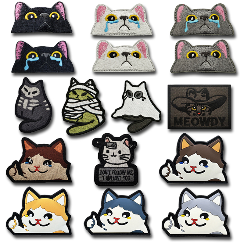 Cartoon Cat embroidery patch m - Furoshiki Wrap Cloth recension och pris